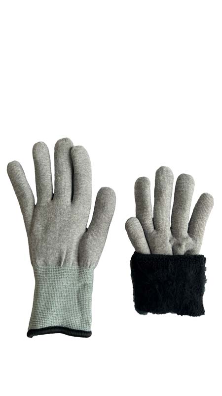 Double-Layer Thermal Gloves Light Gray